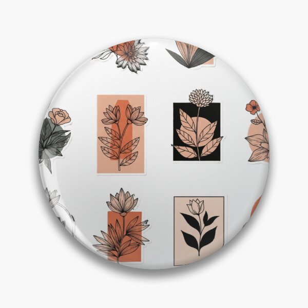 Artikelvorschau, Boho-Blumenaufkleber in Terrakotta-Orange entworfen und verkauft von Maison-Botanic.