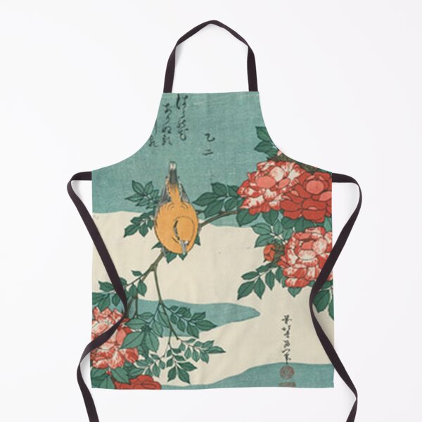 Item preview, Hokusai Rose and Canary Bird Vintage Japanese Woodblock Print designed and sold by vekotpu.