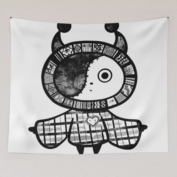 Item preview, Stitched Patchwork Monster Plaid Cape Doodle Art designed and sold by Pixel-Spingola.
