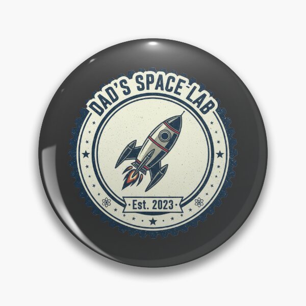 Item preview, Dad’s Space Lab Rocket Badge designed and sold by Teeny Quities.