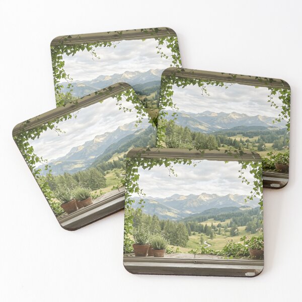 Item preview, Cottagecore Window View: Mountains & Herbs designed and sold by Sprklebrand.