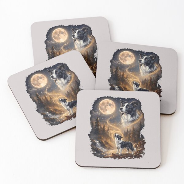 Item preview, Border Collie Howling At The Moon Funny Border Collie Dog designed and sold by MabelWells.
