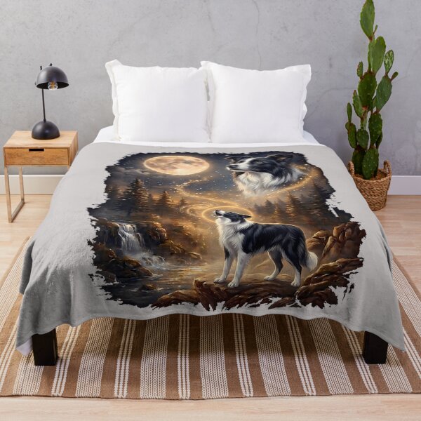 Item preview, Border Collie Howling At The Moon Funny Border Collie Dog designed and sold by MabelWells.
