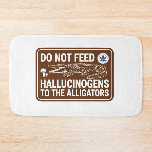 Item preview, Alligator Hallucinogen Warning Sign designed and sold by NiftyWrx.