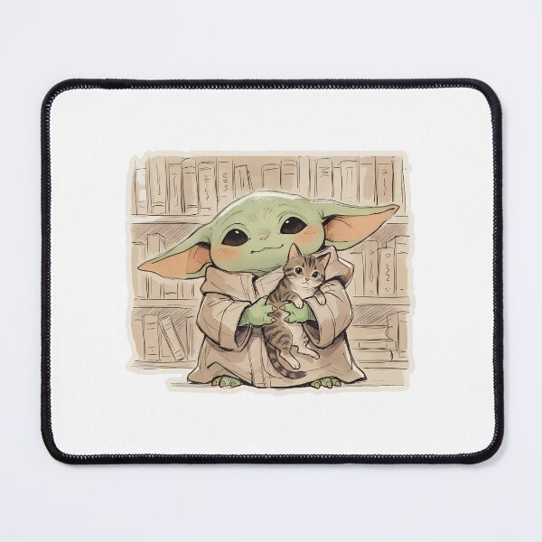 Item preview, BABY YODA LIBRARY CAT designed and sold by LIS AND MELIVERSO.