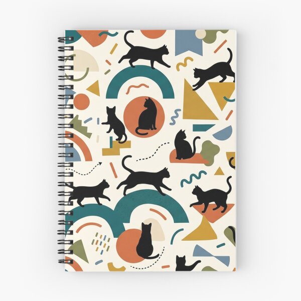 Item preview, Black Cat Silhouettes Geometric Pattern Colorful Boho designed and sold by Owcomm.