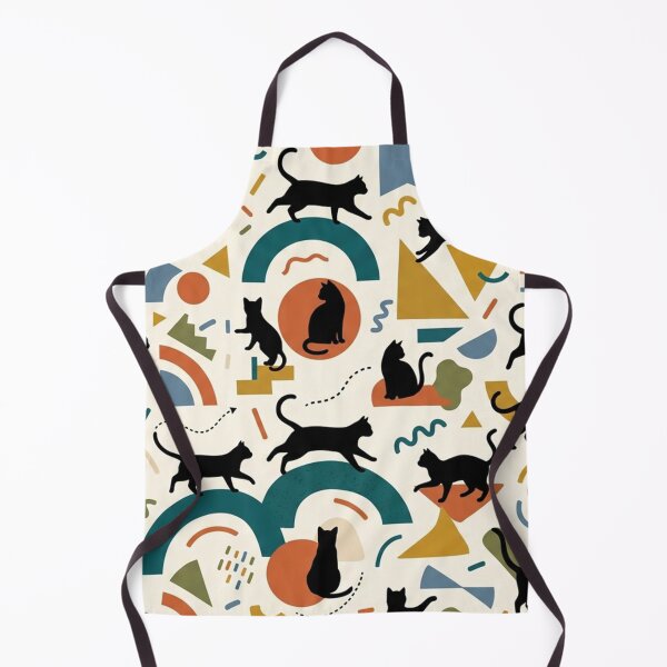Item preview, Black Cat Silhouettes Geometric Pattern Colorful Boho designed and sold by Owcomm.