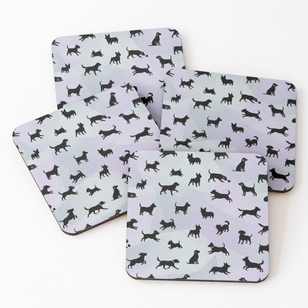Item preview, Dog Silhouettes Pattern Purple Geometric Background designed and sold by Owcomm.
