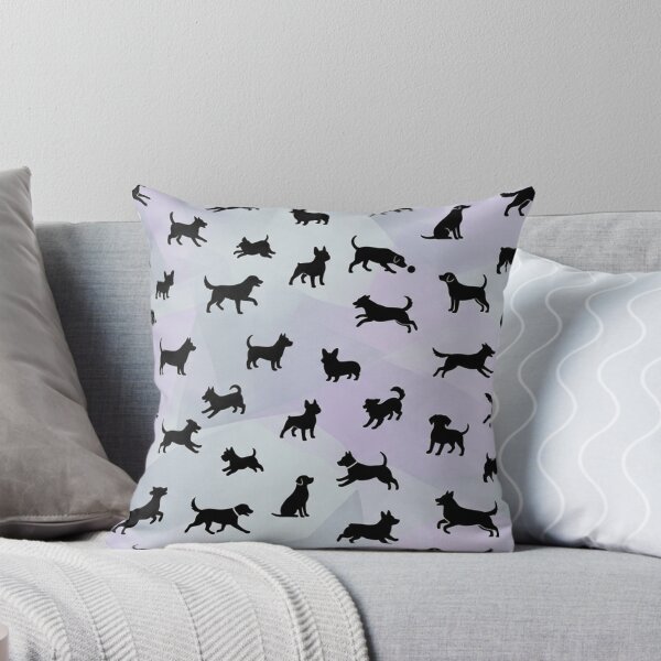 Item preview, Dog Silhouettes Pattern Purple Geometric Background designed and sold by Owcomm.