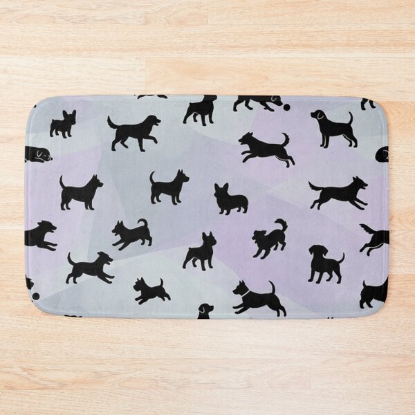 Item preview, Dog Silhouettes Pattern Purple Geometric Background designed and sold by Owcomm.
