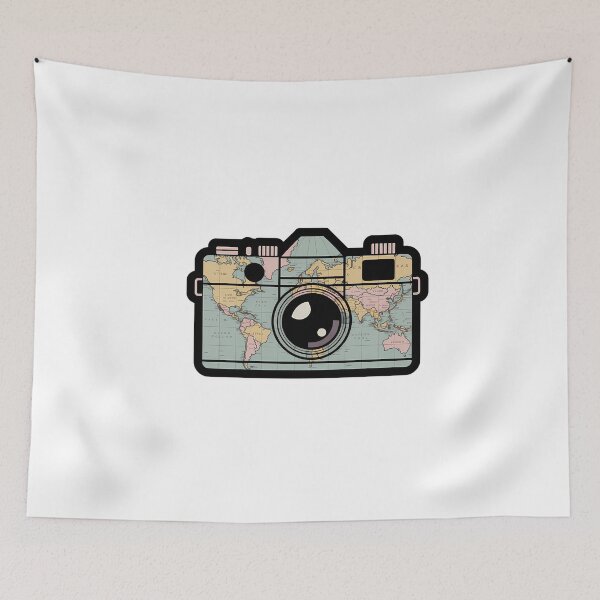 Item preview, Vintage Camera & World Map Design designed and sold by NiftyWrx.