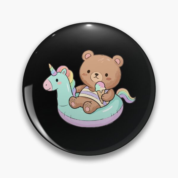 Item preview, Brown Teddy Relaxing in Teal Horned Floatie designed and sold by Emegan Print Art.