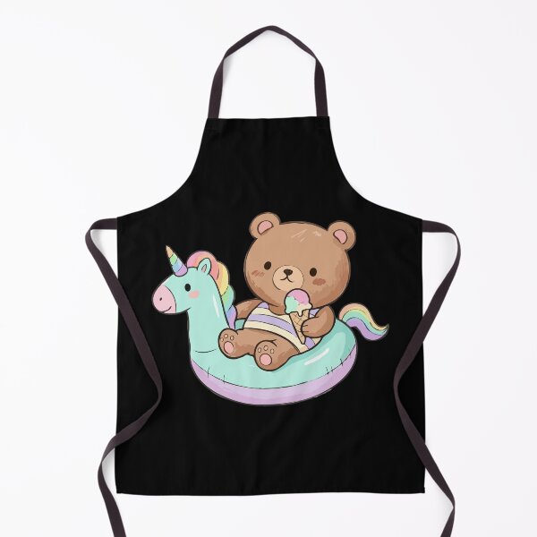 Item preview, Brown Teddy Relaxing in Teal Horned Floatie designed and sold by Emegan Print Art.