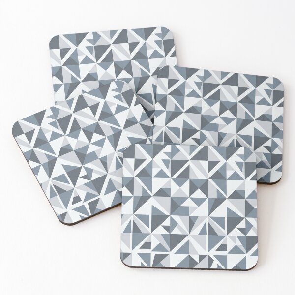 Item preview, Geometric Triangle Pattern Blue Gray Modern Mosaic Tile designed and sold by Owcomm.