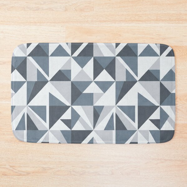 Item preview, Geometric Triangle Pattern Blue Gray Modern Mosaic Tile designed and sold by Owcomm.