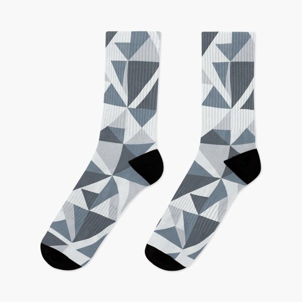 Item preview, Geometric Triangle Pattern Blue Gray Modern Mosaic Tile designed and sold by Owcomm.