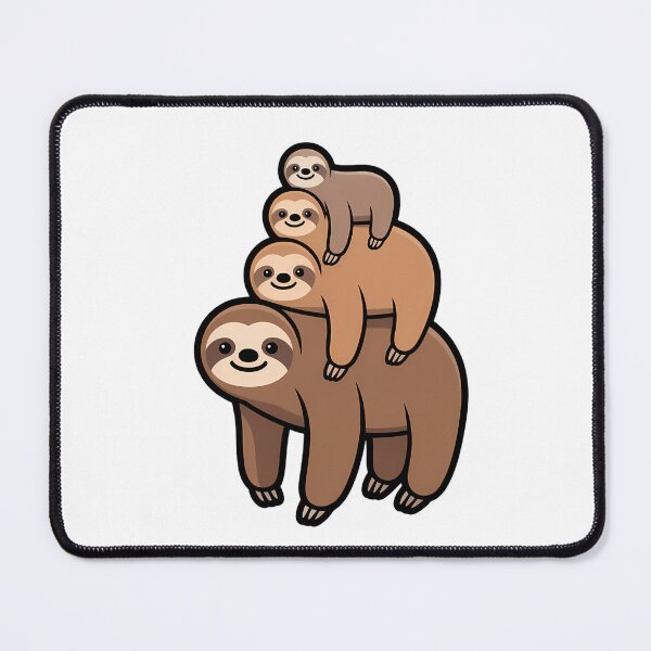 Item preview, Playful Sloth Stack Illustration designed and sold by NiftyWrx.