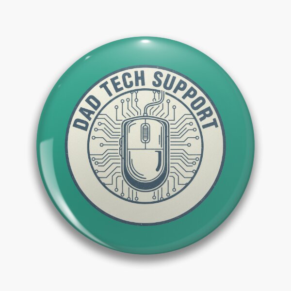 Item preview, Dad Tech Support Retro Badge Design designed and sold by Teeny Quities.