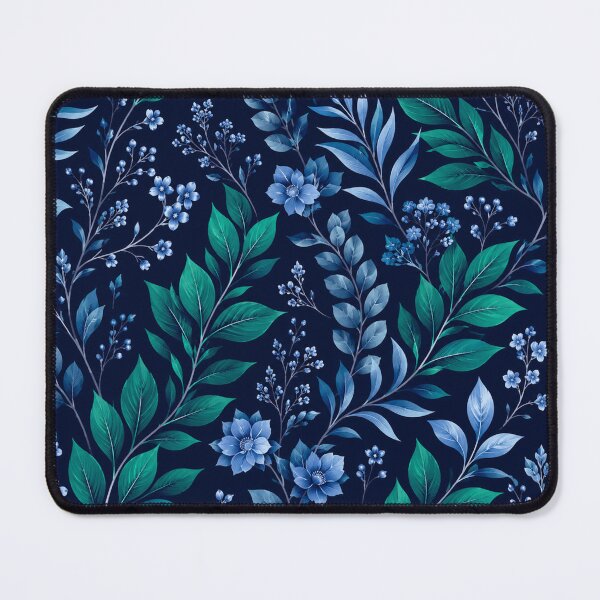 Item preview, Midnight Blue Floral Botanical Pattern Dark Navy Leaves and Flowers designed and sold by Owcomm.