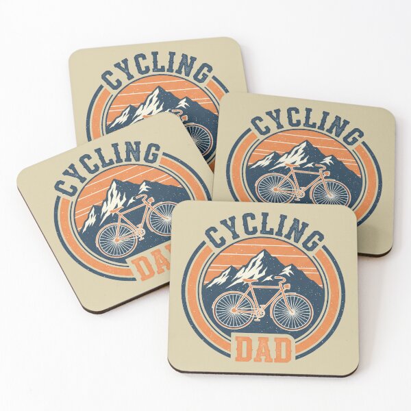 Item preview, Cycling Dad Retro Mountain Badge designed and sold by Teeny Quities.