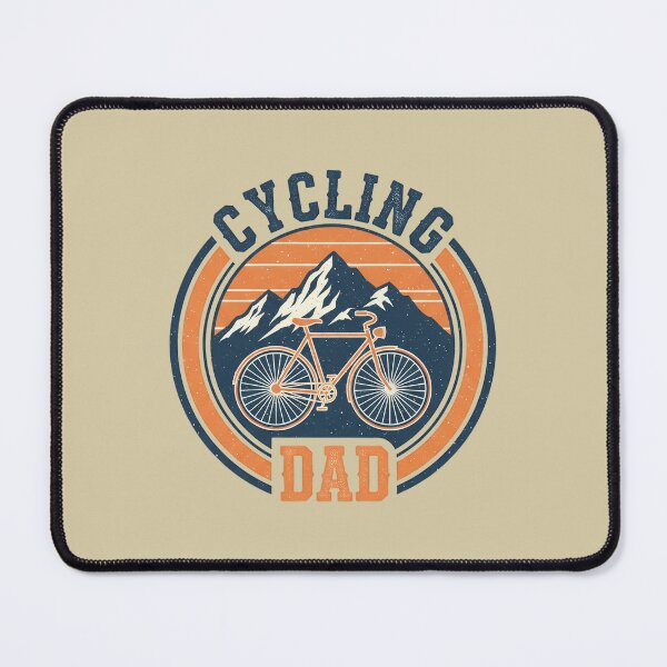 Item preview, Cycling Dad Retro Mountain Badge designed and sold by Teeny Quities.