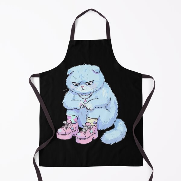Item preview, Azure Grumpy Fold-Eared Kitty in Platforms designed and sold by Emegan Print Art.