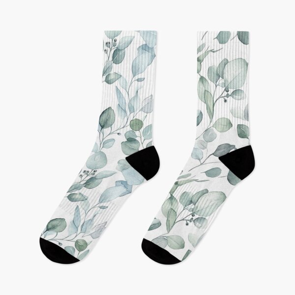 Item preview, Watercolor Eucalyptus Leaves Seamless Pattern Sage Green Botanical Print designed and sold by Owcomm.