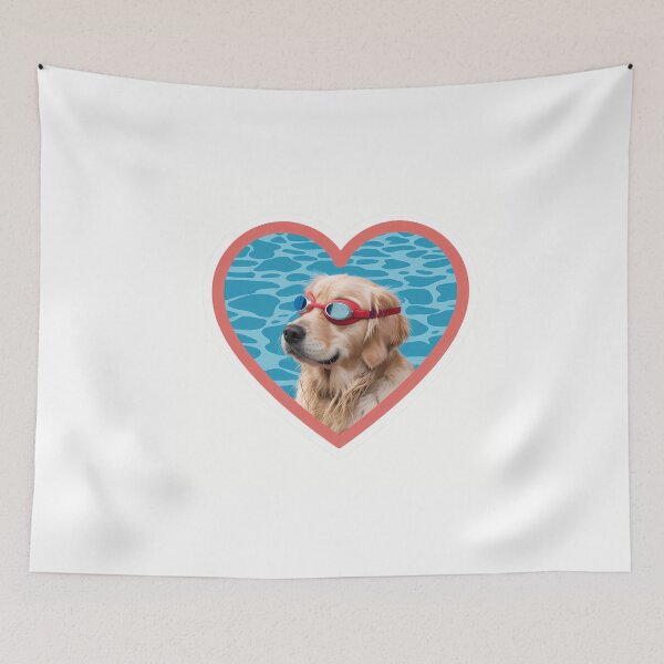 Item preview, Golden Retriever in Heart Frame designed and sold by NiftyWrx.