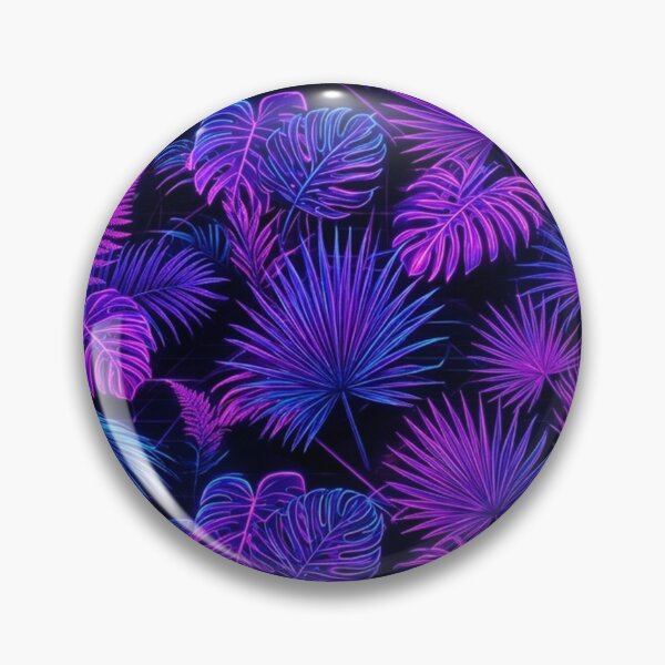 Item preview, Neon Tropical Leaves Pattern Purple Blue Monstera Palm Jungle designed and sold by Owcomm.