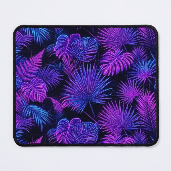 Item preview, Neon Tropical Leaves Pattern Purple Blue Monstera Palm Jungle designed and sold by Owcomm.