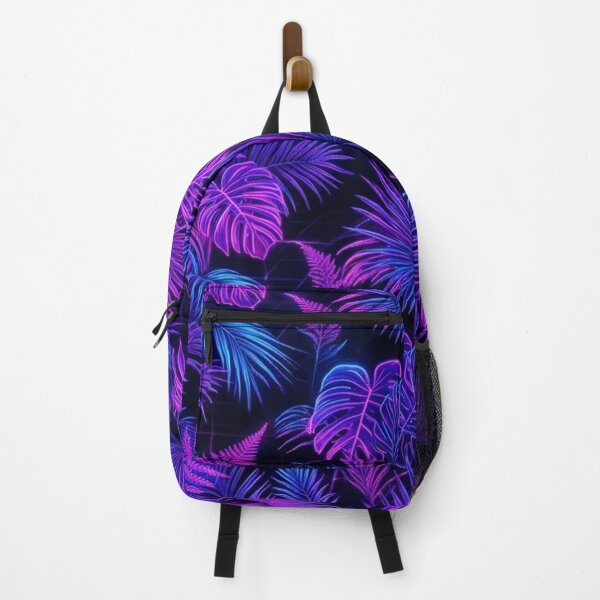 Item preview, Neon Tropical Leaves Pattern Purple Blue Monstera Palm Jungle designed and sold by Owcomm.