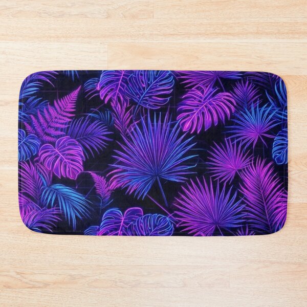 Item preview, Neon Tropical Leaves Pattern Purple Blue Monstera Palm Jungle designed and sold by Owcomm.