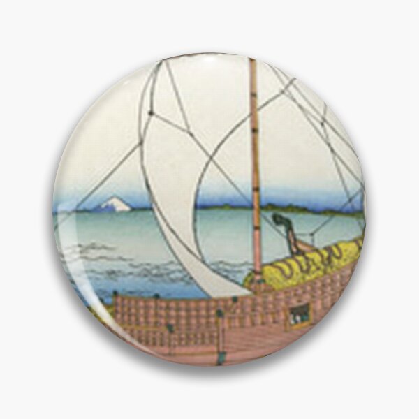 Item preview, Hokusai Kazusa Sea Route Cargo Ship Mt Fuji Japanese Woodblock Print designed and sold by vekotpu.