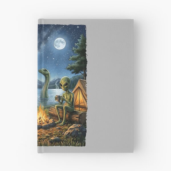Item preview, Bigfoot and Alien Loch Ness Campfire Sasquatch Funny Camping designed and sold by GreggRoss.