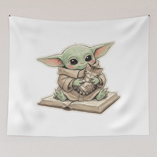 Item preview, BABY YODA SLEEPING CAT BOOK designed and sold by LIS AND MELIVERSO.
