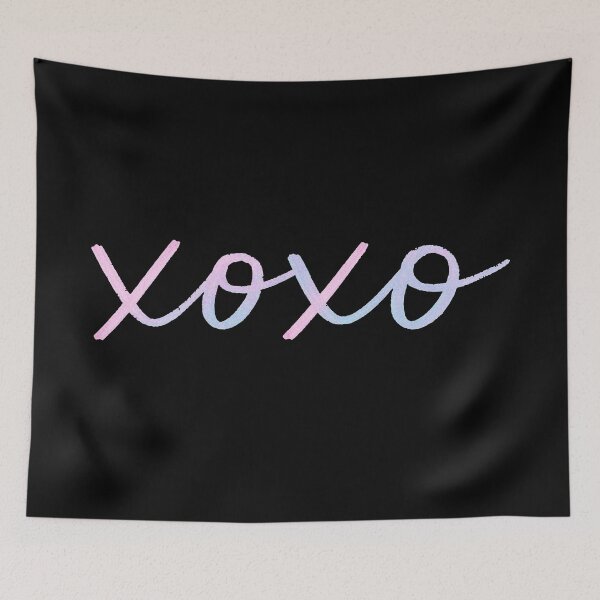 Item preview, XOXO Pastel Gradient Handwritten Script on Black Background designed and sold by Owcomm.