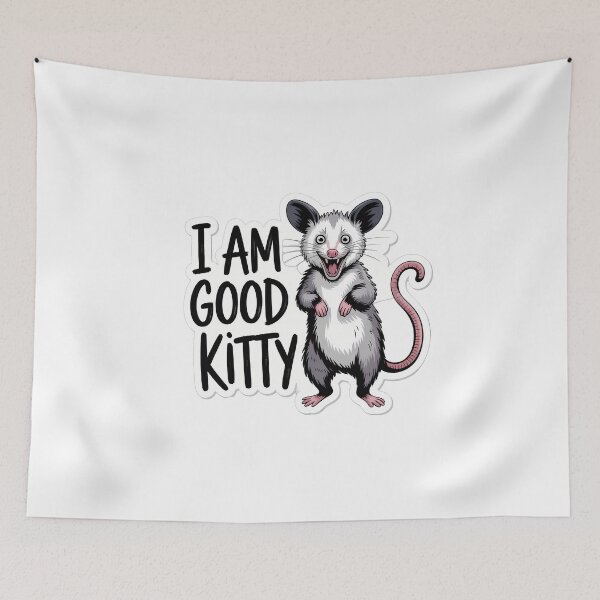 Item preview, Possum in Cat Ears with I AM GOOD KITTY designed and sold by NiftyWrx.