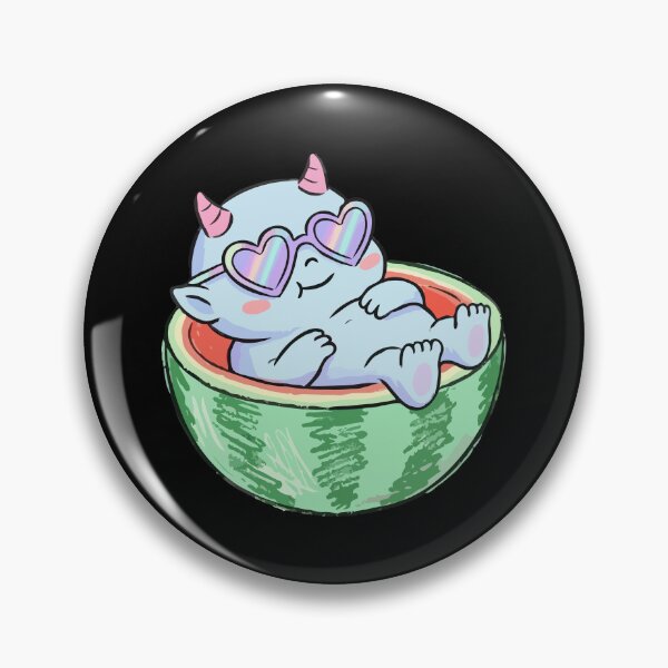 Item preview, Cool Azure Demon in Watermelon Bed designed and sold by Emegan Print Art.