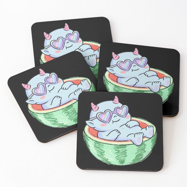 Item preview, Cool Azure Demon in Watermelon Bed designed and sold by Emegan Print Art.