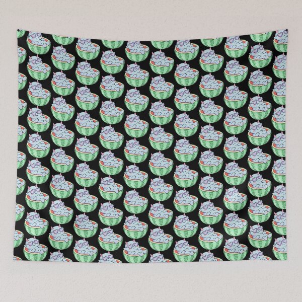 Item preview, Cool Azure Demon in Watermelon Bed designed and sold by Emegan Print Art.