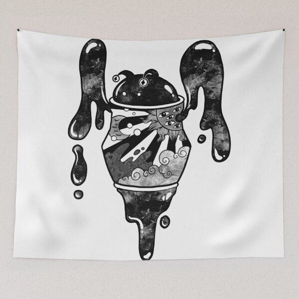 Item preview, Melting Celestial Urn Surreal Ink Art designed and sold by Pixel-Spingola.