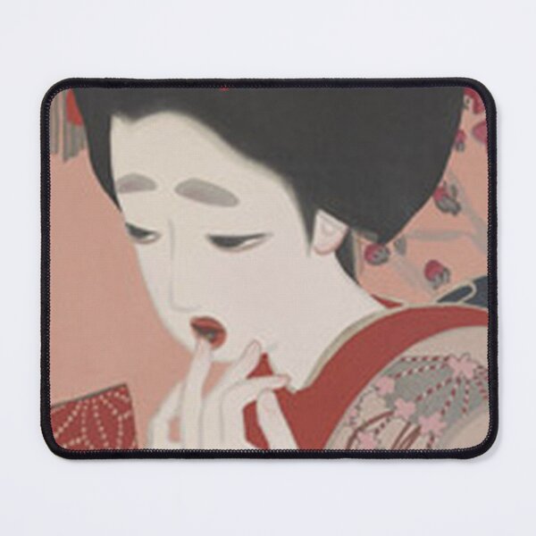 Item preview, Kohei Tsuruya Applying Lipstick Geisha Maiko Japanese Woodblock Print designed and sold by vekotpu.