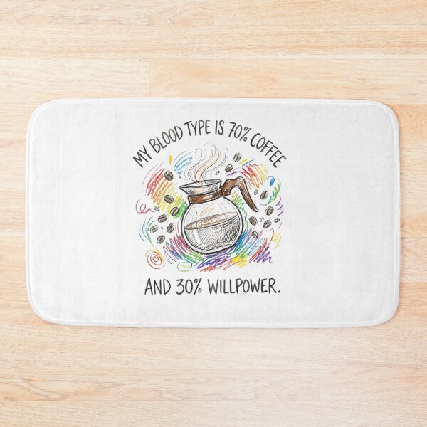 Item preview, My Blood Type is 70% Coffee and 30% Willpower Coffee Pot designed and sold by TaiwanMemory.