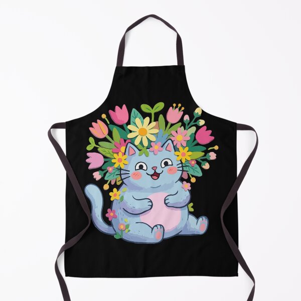 Item preview, Azure Garden Kitty Floral designed and sold by Emegan Print Art.