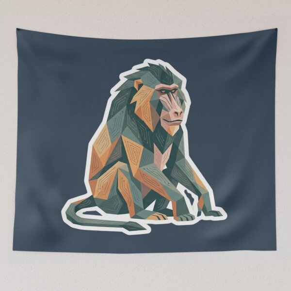 Item preview, Modern Mandrill Sticker – Colorful Mandrill Illustration for Vector Art Fans designed and sold by bsbd-action.