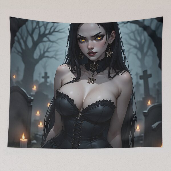 Item preview, Hot Halloween Anime Goth Girl Waifu 135 designed and sold by Your New Fixation.