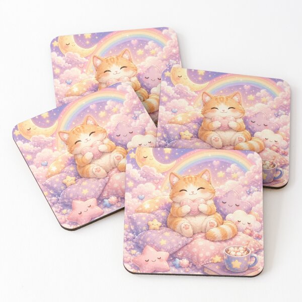 Item preview, Dreamy Kawaii Cat in the Clouds – Pastel Fantasy Aesthetic designed and sold by funny things random.