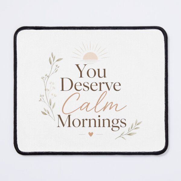 Item preview, You Deserve Calm Mornings | Cozy Minimalist Quote designed and sold by Irene Catchmind.