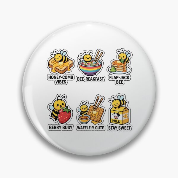 Item preview, Kawaii Bee-Breakfast Sticker Pack - Cute Bee & Honey Toast Puns designed and sold by SimpleP.