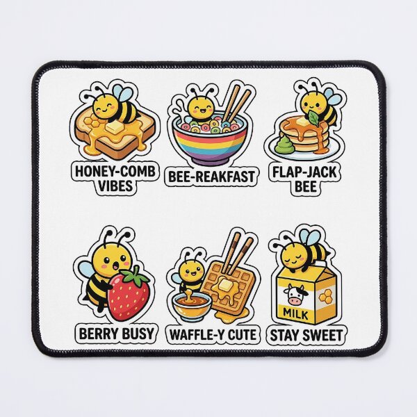 Item preview, Kawaii Bee-Breakfast Sticker Pack - Cute Bee & Honey Toast Puns designed and sold by SimpleP.
